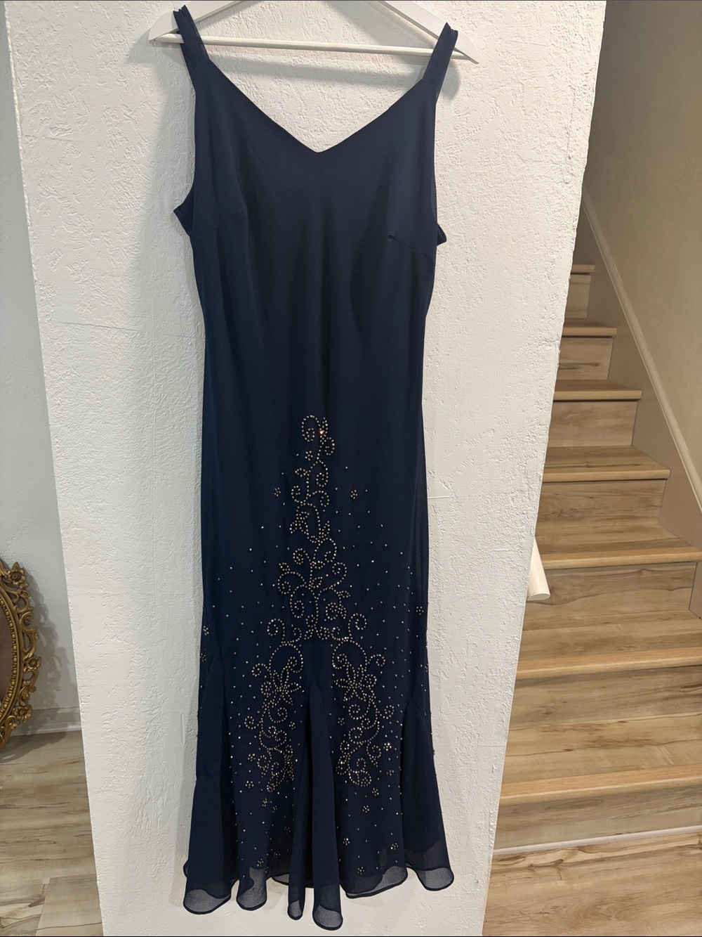 Plus size Vintage Beaded Formal Evening Dress Gown